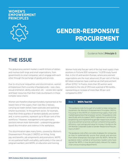 Gender Responsive Procurement