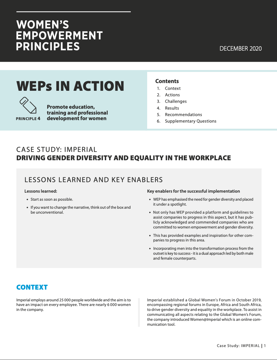 Driving Gender Diversity and Equality in the Workplace