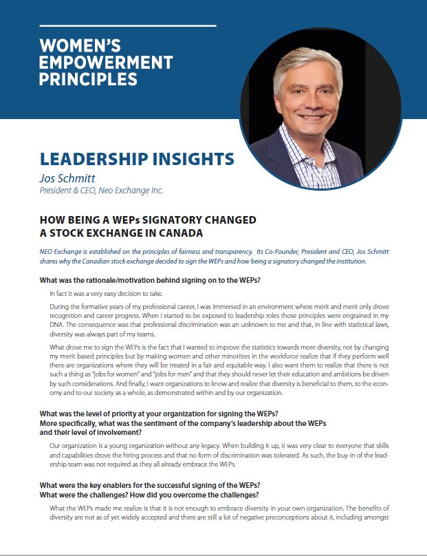 Leadership Insights: Jos Schmitt, President CEO of NEO Exchange, Inc.