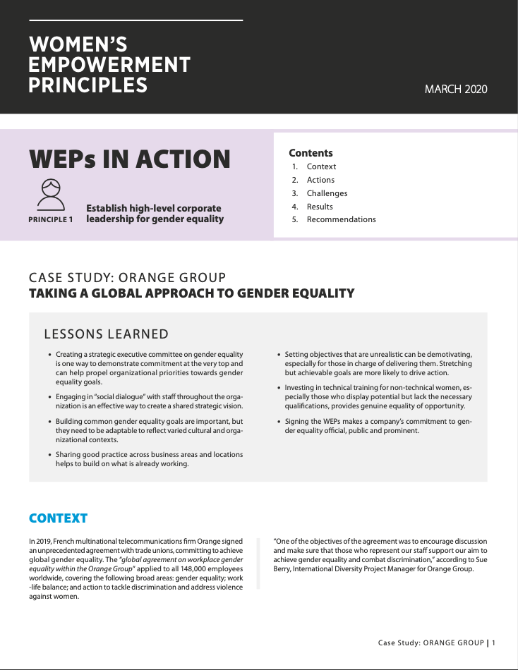 Taking a Global Approach to Gender Equality