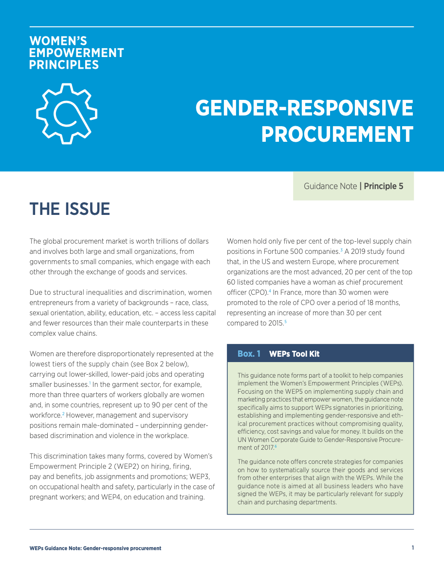 Gender-responsive procurement