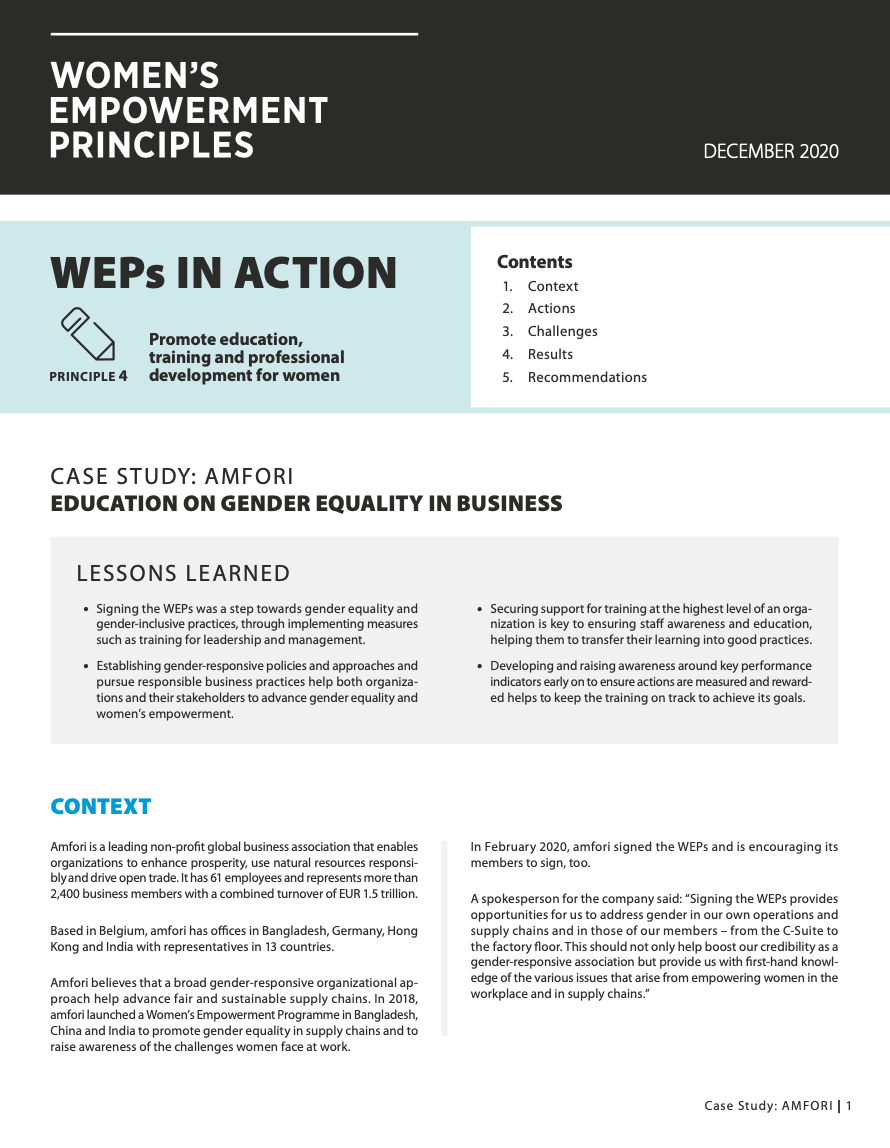 Education on Gender Equality in Business