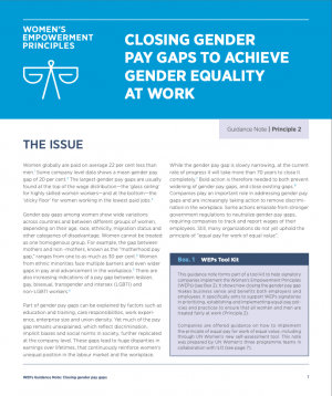 Closing Gender Pay Gaps to Achieve Gender Equality at Work