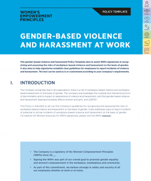 Gender-Based Violence and Harassment at Work Policy Template 